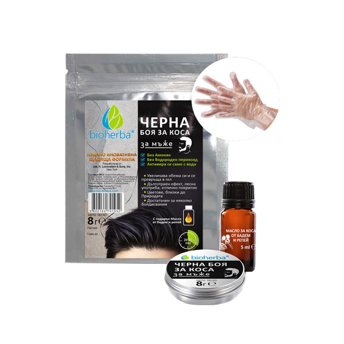 БИОХЕРБА БОЯ ЗА КОСА ЗА МЪЖЕ ЧЕРНА / BIOHERBA HAIR DYE FOR MEN BLACK