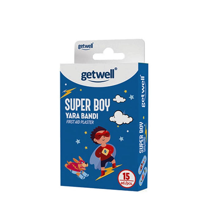 ГЕТУЕЛ ДЕТСКИ ЛЕПЕНКИ ЗА МОМЧЕ СУПЕР БОЙ 15 броя / GETWELL CHILDRENS STICKERS FOR BOY SUPER BOY