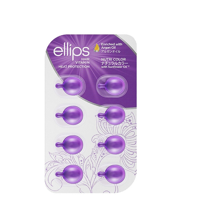 ЕЛЛИПС ВИТАМИНЕН СЕРУМ ЗА БОЯДИСАНА КОСА 1 мл. 8 броя / ELLIPS HAIR VITAMIN HEAT PROTECTION NUTRI COLOR WITH SUNFLOWER OIL