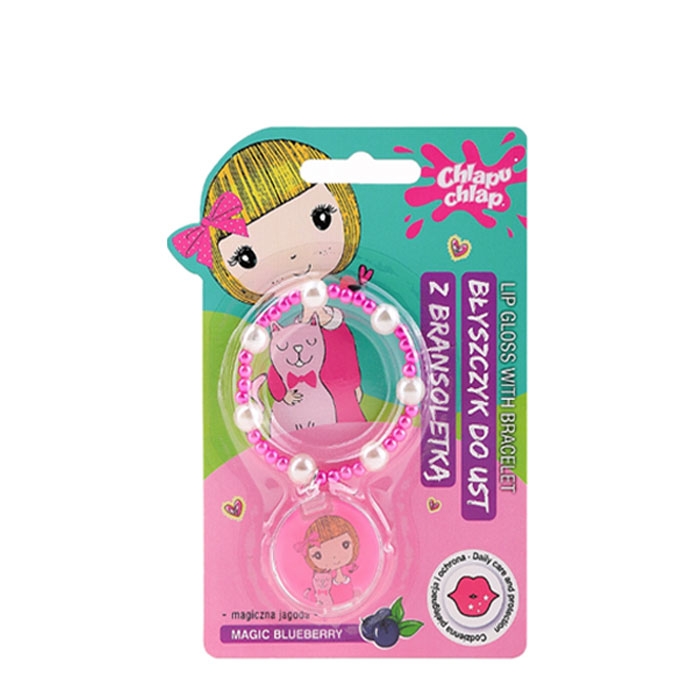 ГЛАНЦ ЗА УСТНИ С ГРИВНА БОРОВИНКА 1,5 гр. / CHLAPU CHLAP LIP GLOSS WITH BRACELET MAGIC BLUE BERRY