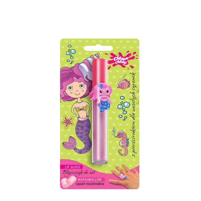 ГЛАНЦ ЗА УСТНИ С ПРЪСТЕН МАРШМЕЛОУ 3 гр. / CHLAPU CHLAP LIP BALM WITH RING MARSHMELLOW