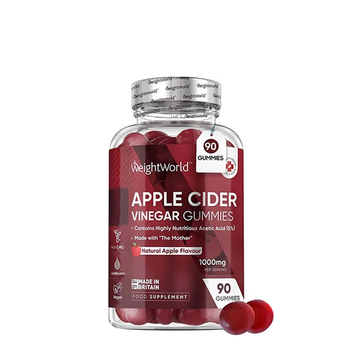 ЯБЪЛКОВ ОЦЕТ ГЪМИ желирани таблетки 90 броя / WEIGHT WORLD APPLE CIDER VINEGAR GUMMIES