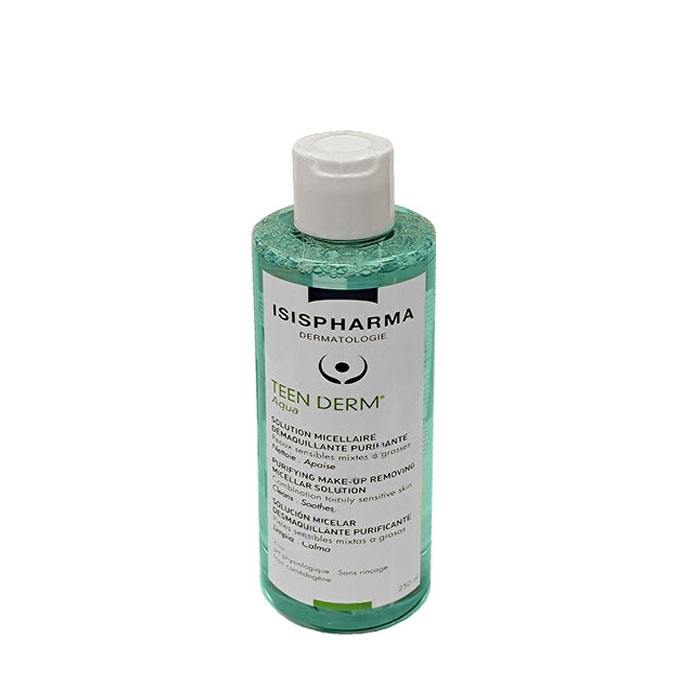 ТИЙН ДЕРМ АКВА РАЗТВОР ЗА ПОЧИСТВАНЕ НА МАЗНА КОЖА 250 мл. / ISISPHARMA TEEN DERM PURIFYING MAKE-UP REMOVING MICELLAR SOLUTION