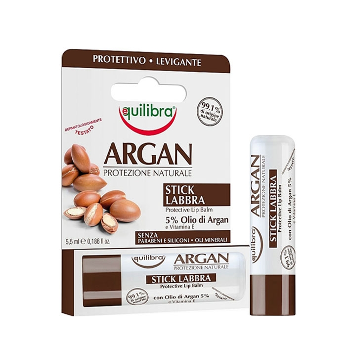 ЕКВИЛИБРА БАЛСАМ ЗА УСТНИ С АРГАНОВО МАСЛО 5,5 мл. / EQUILIBRA PROTECTIVE LIP BALM WITH ARGAN OIL