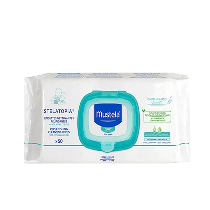 МУСТЕЛА STELATOPIA МОКРИ КЪРПИ 50 броя / MUSTELA STELATOPIA REPLENISHING CLEANSING WIPE