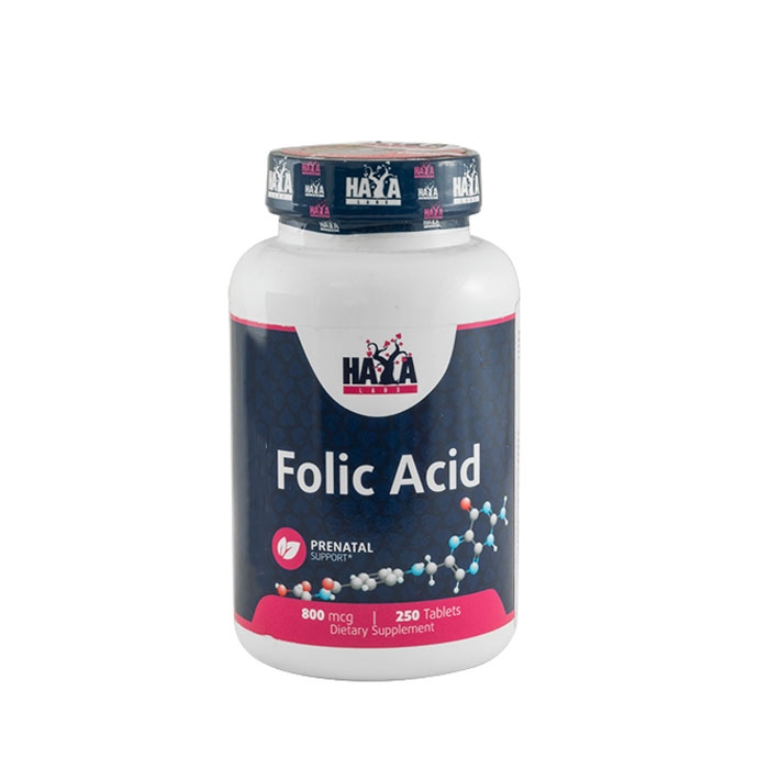 ХАЯ ЛАБС ФОЛИЕВА КИСЕЛИНА таблетки 800 мкг. 250 броя / HAYA LABS FOLIC ACID