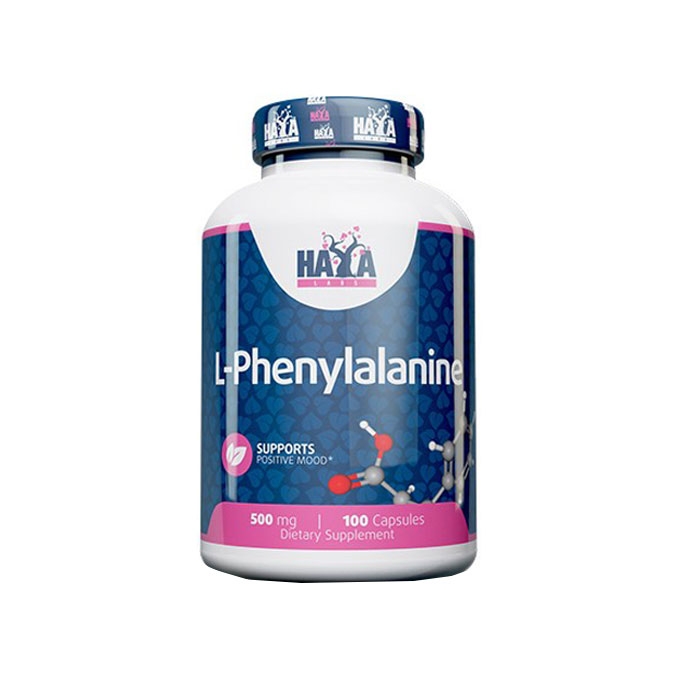 ХАЯ ЛАБС L-ФЕНИЛАЛАНИН капсули 500 мг. 100 броя / HAYA LABS L-PHENILALANINE