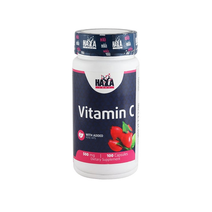 ХАЯ ЛАБС ВИТАМИН C + ШИПКА капсули 500 мг. 100 броя / HAYA LABS VITAMIN C + ROSE HIPS