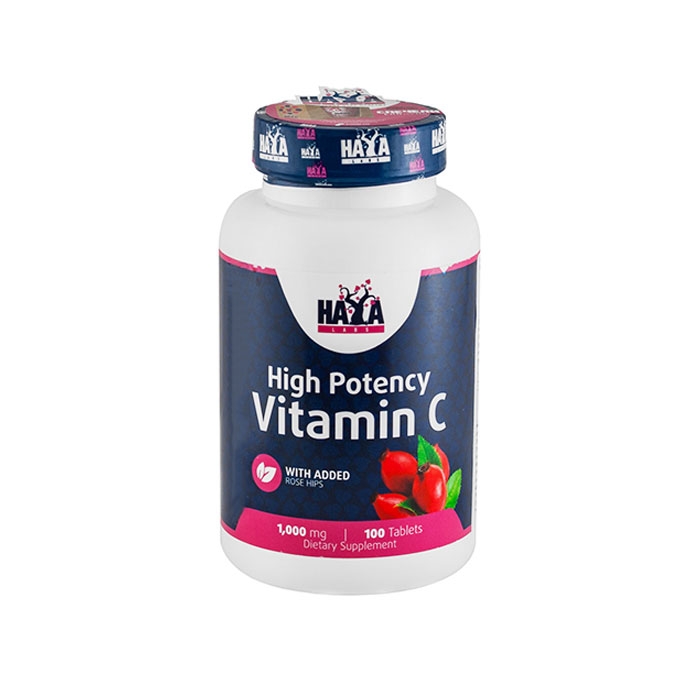ХАЯ ЛАБС ВИТАМИН C + ШИПКА таблетки 1000 мг. 100 броя / HAYA LABS HIGH POTENCY VITAMIN C WITH ROSE HIPS