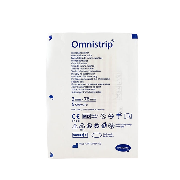 ХАРТМАН СТЕРИЛНА ЛЕНТА ОМНИСТРИП 3 мм. х 76 мм. 5 броя / HARTMANN OMNISTRIP ADHESIVE WOUND CLOSURE STRIPS