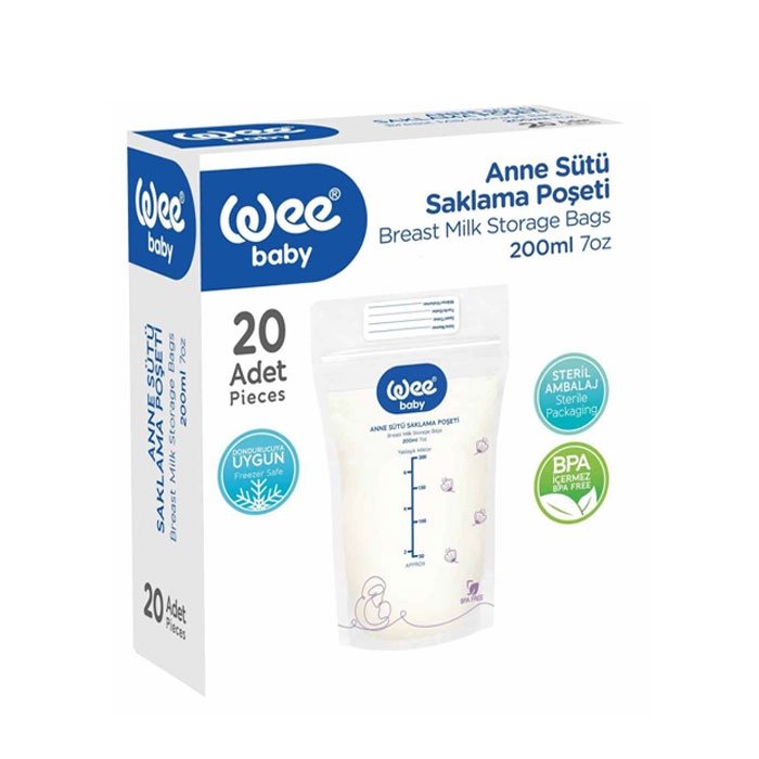 УИ БЕЙБИ ПЛИК ЗА СЪХРАНЕНИЕ НА КЪРМА 20 броя / WEE BABY BREASTMILK STORAGE BAGS