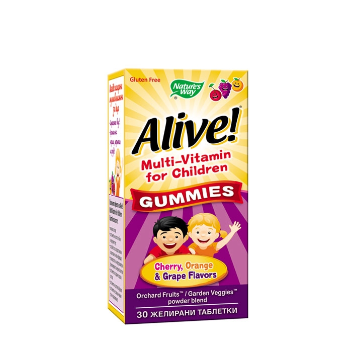 АЛАЙВ МУЛТИВИТАМИНИ ЗА ДЕЦА желирани таблетки 30 броя / NATURE&#039;S WAY ALIVE MULTI–VITAMIN FOR CHILDREN