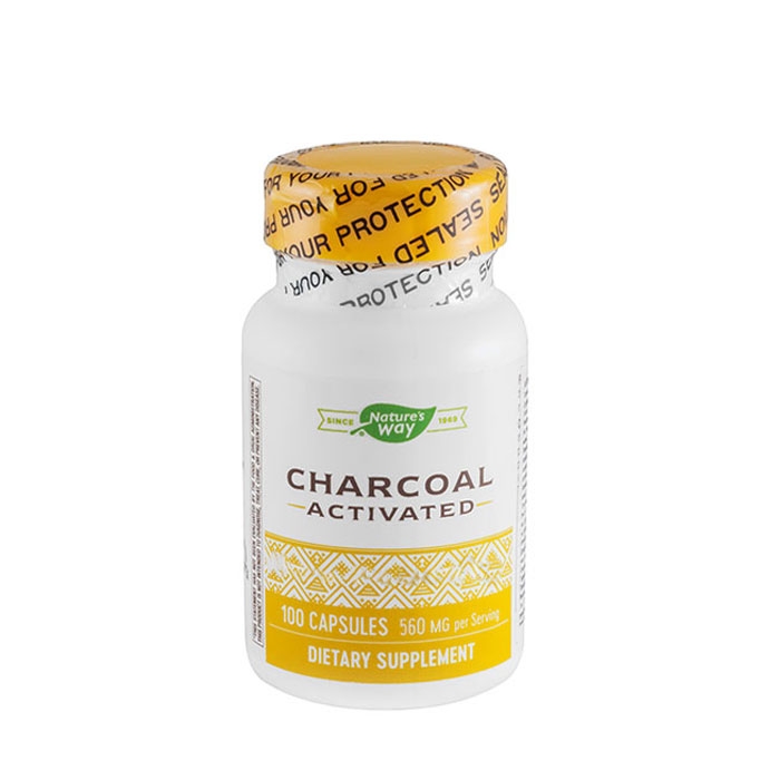 АКТИВЕН ВЪГЛЕН капсули 280 мг 100 броя / NATURE&#039;S WAY ACTIVATED CHARCOAL