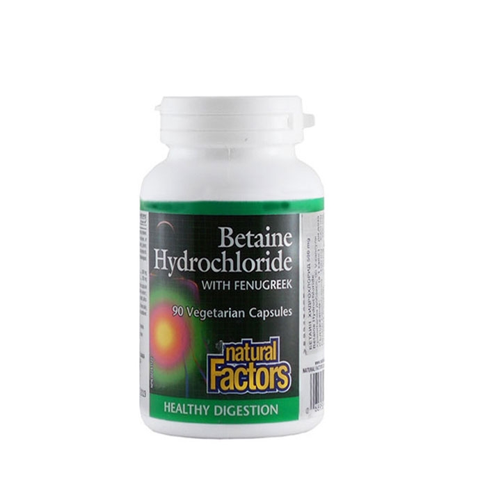 НАТУРАЛ ФАКТОРС БЕТАИН ХИДРОХЛОРИД капсули 90 броя / NATURAL FACTORS BETAINE HCL