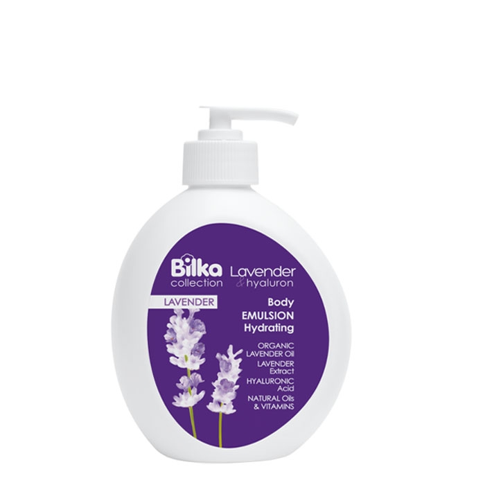 БИЛКА ХИДРАТИРАЩА ЕМУЛСИЯ ЗА ТЯЛО С ЛАВАНДУЛА 350 мл. / BILKA BODY EMULSION HYDRATING LAVENDER AND HYALURON