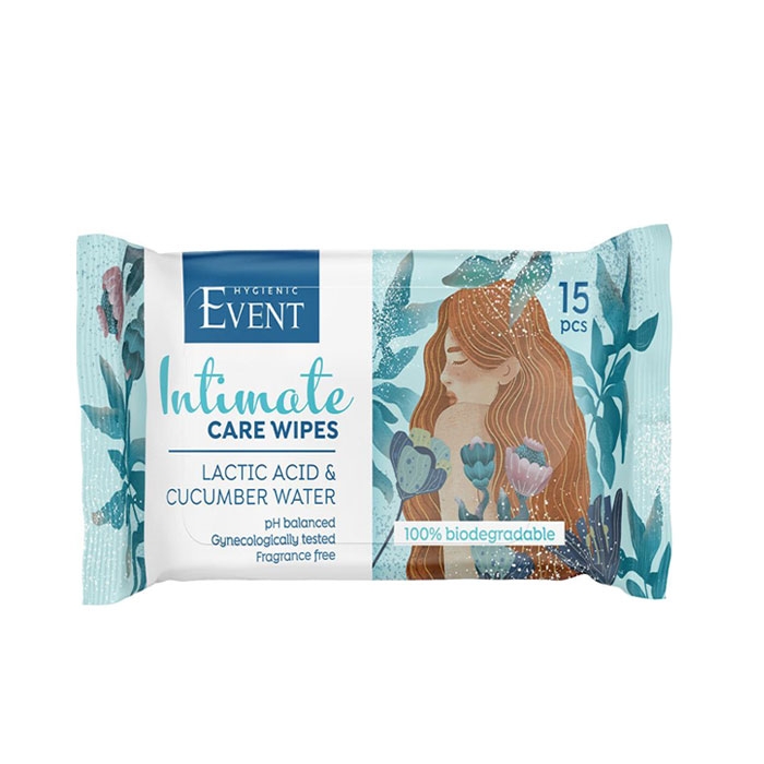 МОКРИ КЪРПИ ЕВЕНТ ИНТИМНИ С КРАСТАВИЦА 15 броя / EVENT INTIMATE CARE WET WIPES CUCUMBER