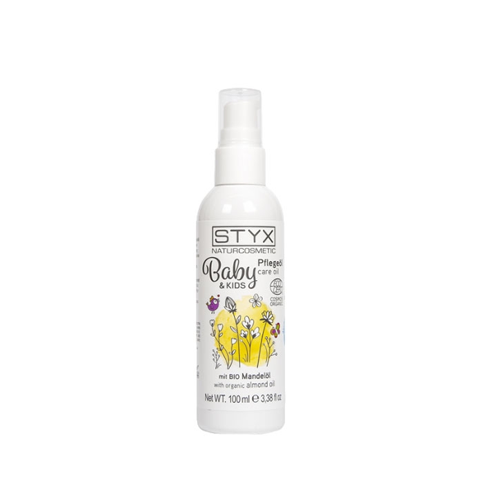 ОЛИО ЗА БЕБЕТА И ДЕЦА С БИО БАДЕМОВО МАСЛО 100 мл / STYX BABY &amp; KIDS CARE OIL WITH ORGANIC ALMOND OIL