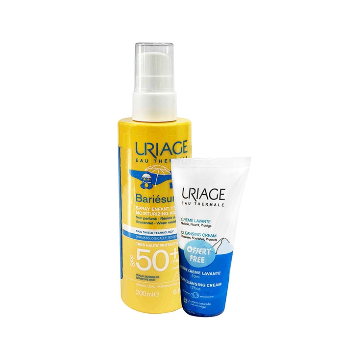 УРИАЖ BARIESUN КОМПЛЕКТ СЛЪНЦЕЗАЩИТЕН СПРЕЙ ЗА ДЕЦА SPF50+ 200 мл + ИЗМИВЕН ДУШ-КРЕМ 50 мл / URIAGE BARIESUN CHILDREN SPRAY SPF50+CLEANSING CREAM