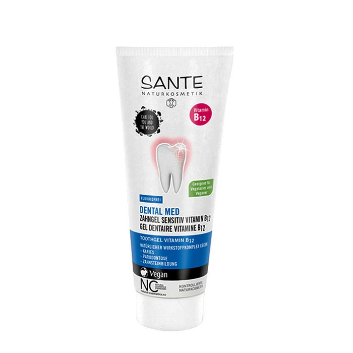 ГЕЛ ЗА ЗЪБИ ЗА ЕЖЕДНЕВНА УПОТРЕБА С ВИТАМИН B12 БЕЗ ФЛУОРИД 75 мл / SANTE DENTAL MED TOOTHGEL WITH VITAMIN B12 NO FLUORIDE