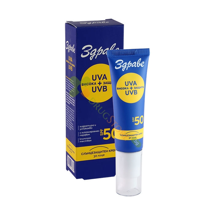 СЛЪНЦЕЗАЩИТЕН КРЕМ ЗА ЛИЦЕ SPF50 30 мл / AROMA ZDRAVE UVA+UVB SUNSCREEN