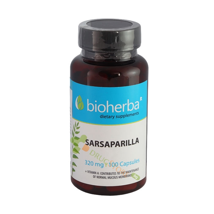 БИОХЕРБА САРСАПАРИЛА + ВИТАМИН A капсули 100 броя / BIOHERBA SARSAPARILLA + VITAMIN A