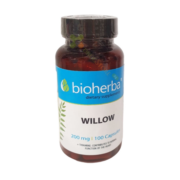 БИОХЕРБА БЯЛА ВЪРБА + ТИАМИН капсули 100 броя / BIOHERBA WILLOW + THIAMINE