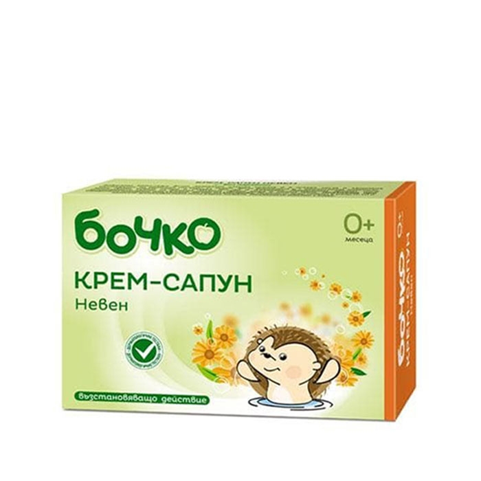 БЕБЕШКИ КРЕМ - САПУН С ЕКСТРАКТ ОТ НЕВЕН С ВЪЗСТАНОВЯВАЩО ДЕЙСТВИЕ БОЧКО 75 гр. / BOCHKO BABY SOAP WITH CALENDULA EXCTRACT