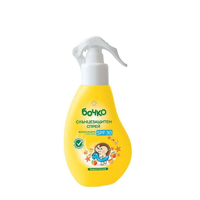 ВОДОУСТОЙЧИВ СЛЪНЦЕЗАЩИТЕН СПРЕЙ ЗА БЕБЕТА И ДЕЦА SPF 30 БОЧКО 150 мл. / BOCHKO BABY SUNSCREEN SPRAY WATERPROOF SPF 30
