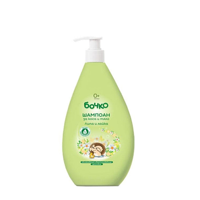 ШАМПОАН ЗА БЕБЕ ЗА КОСА И ТЯЛО С ЛИПА И ЛАЙКА БОЧКО 400 мл. / BOCHKO BABY SHAMPOO FOR HAIR AND BODY WITH TEIL AND CHAMOMILE