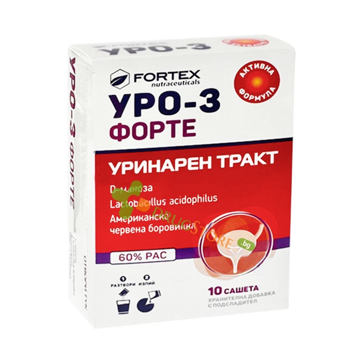 УРО-3 ФОРТЕ саше 10 броя / FORTEX URO-3 FORTE sachets