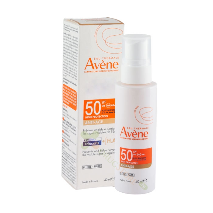 АВЕН СЛЪНЦЕЗАЩИТЕН АНТИ-ЕЙДЖ ФЛУИД С ХИАЛУРОНОВА КИСЕЛИНА SPF50 40 мл / AVENE ANTI-AGE FLUID WITH HYALURONIC ACID SPF50