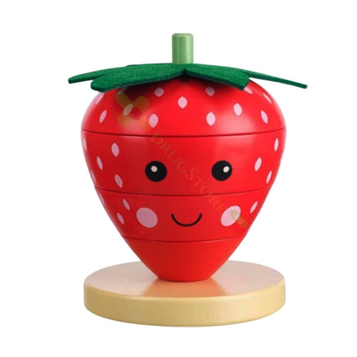 ДЪРВЕНА ИГРАЧКА ЗА ПОДРЕЖДАНЕ ЯГОДА / ORANGE TREE TOYS STRAWBERRY STACKING RING