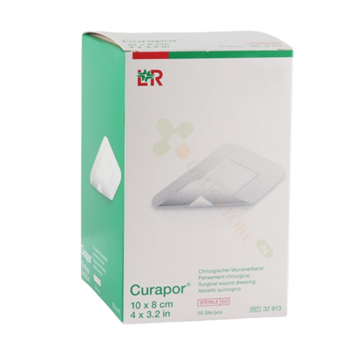 ПОЛИАКРИЛНА ПРЕВРЪЗКА С МАРЛЯ 10 х 8 см 50 броя / CURAPOR STERILE SURGICAL WOUND DRESSING 10 x 8 cm