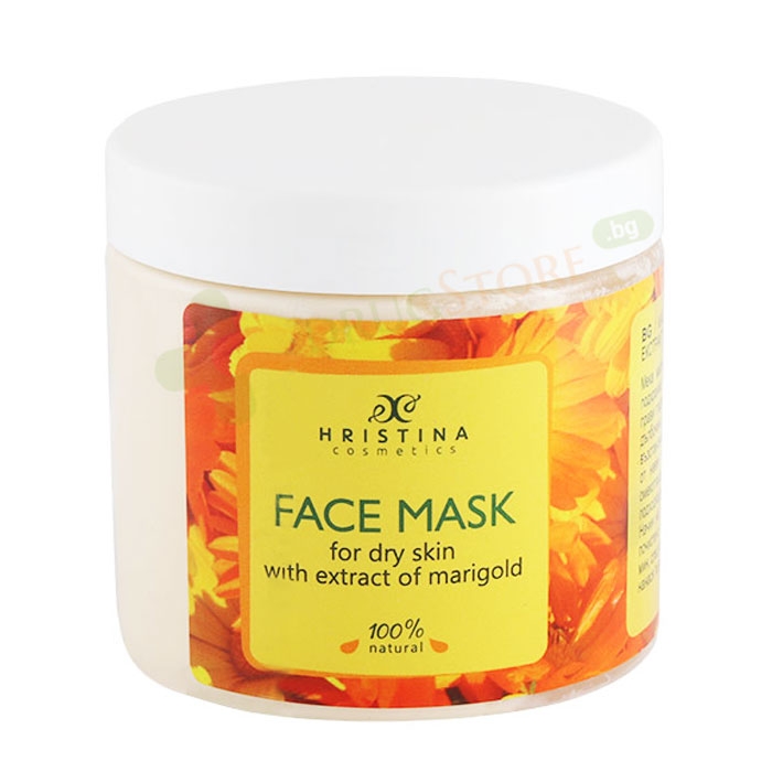 МАСКА ЗА ЛИЦЕ ЗА СУХА КОЖА С ЕКСТРАКТ ОТ НЕВЕН 200 мл / HRISTINA FACE MASK FOR DRY SKIN WITH EXTRACT OF MARIGOLD