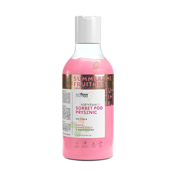 ЕНЕРГИЗИРАЩ ДУШ ГЕЛ С ГУАВА И ЛИЧИ 400 мл / SO! FLOW ENERGIZING SHOWER SORBET SCENT OF GUAVA AND LYCHEE