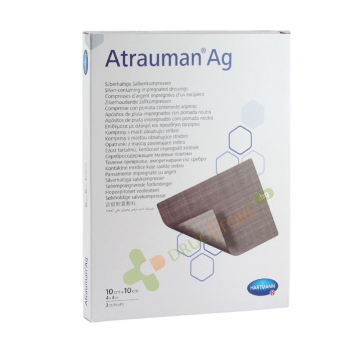 ХАРТМАН АТРАУМАН СРЕБРО ПРЕВРЪЗКА 10 см/10 см 1 брой / HARTMANN ATRAUMAN AG SILVER BANDAGE