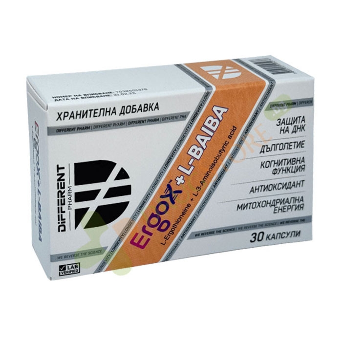 ДИФЪРЪНТ ФАРМ ЕРГОКС + L-БАИБА капсули 30 броя / DIFFERENT PHARM ERGOX + L-BAIBA