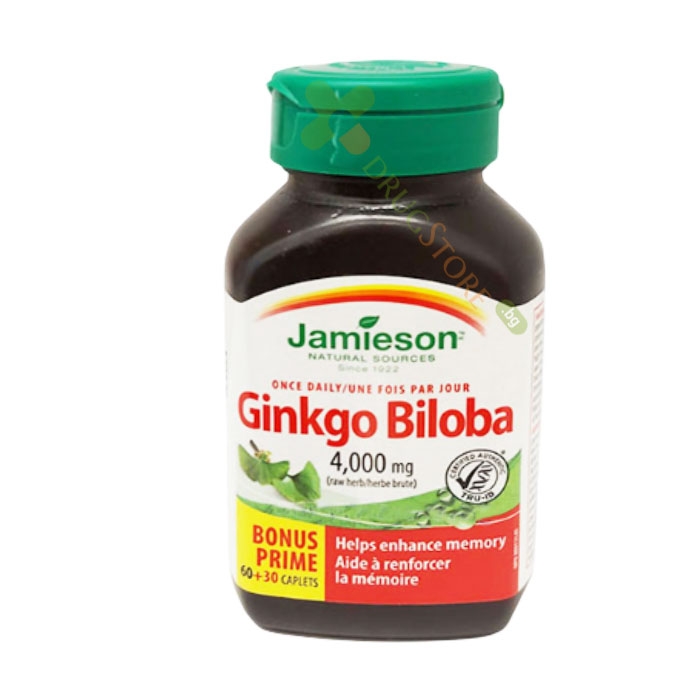 ДЖЕЙМИСЪН ГИНКО БИЛОБА таблетки 90 броя / JAMIESON GINKGO BILOBA