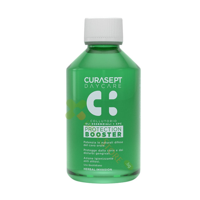 ВОДА ЗА УСТА С ВКУС НА БИЛКИ 250 мл / CURASEPT BOOSTER DAYCARE HERBAL INVASION MOUTHWASH