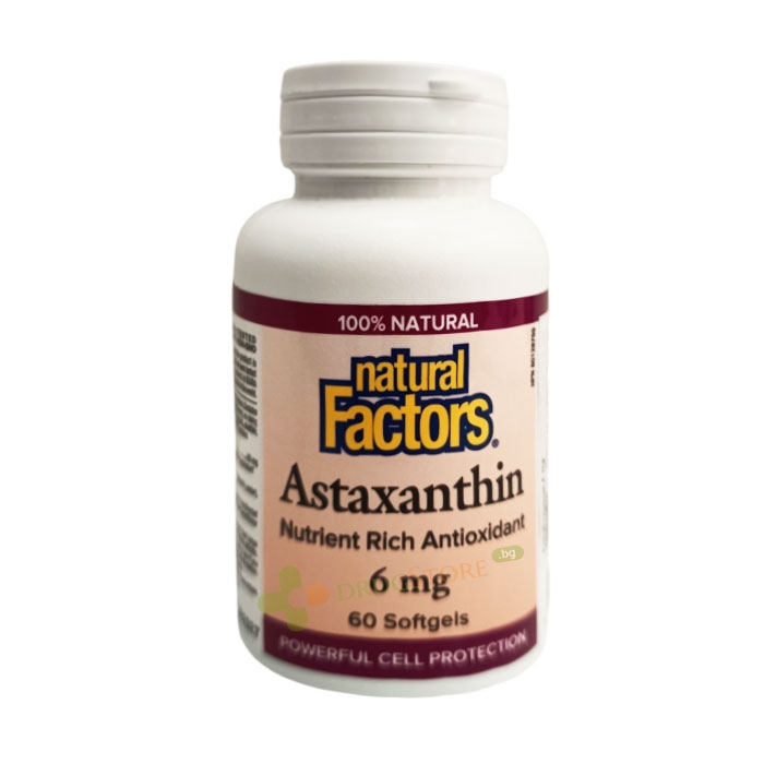 НАТУРАЛ ФАКТОРС АСТАКСАНТИН капсули 6 мг 60 броя / NATURAL FACTORS ASTAXANTHIN