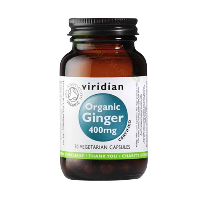 ОРГАНИЧЕН ДЖИНДЖИФИЛ капсули 400 мг. 30 броя / VIRIDIAN ORGANIC GINGER