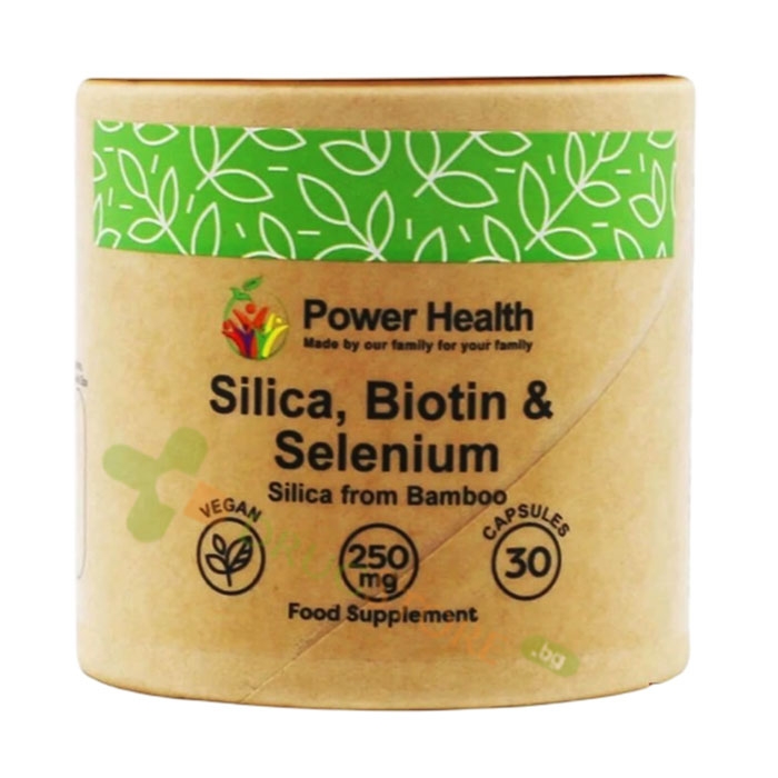 СИЛИЦИЙ + БИОТИН + СЕЛЕН капсули 30 броя / POWER HEALTH SILICA, BIOTIN &amp; SELENIUM