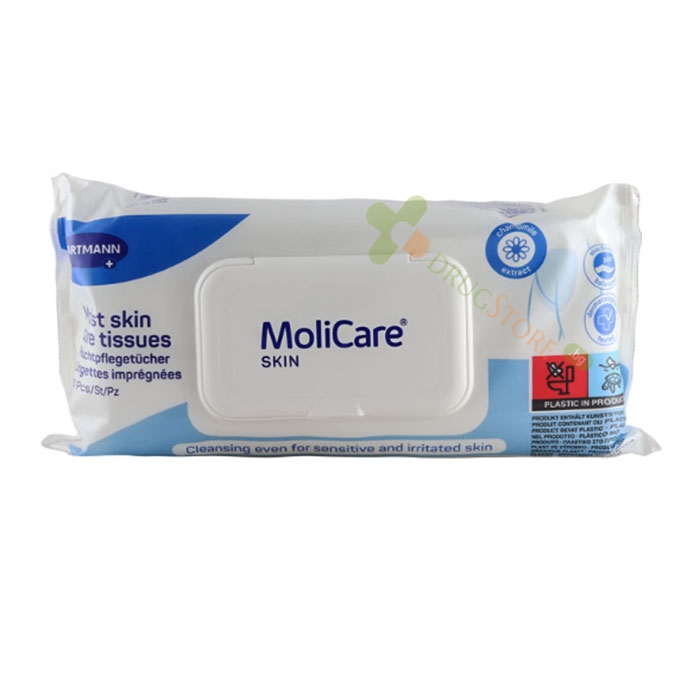 МОЛИКЕЪР СКИН ПОЧИСТВАЩИ КЪРПИ 50 броя / MOLICARE MOIST SKIN CARE TISSUES