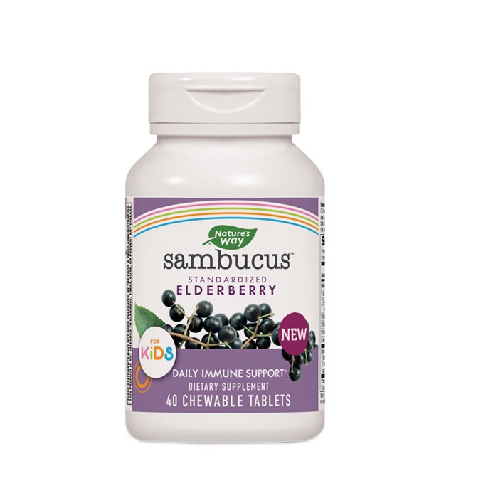 САМБУКУС ЗА ДЕЦА дъвчащи таблетки 40 броя / NATURES WAY SAMBUCUS FOR KIDS chewable tablets 40