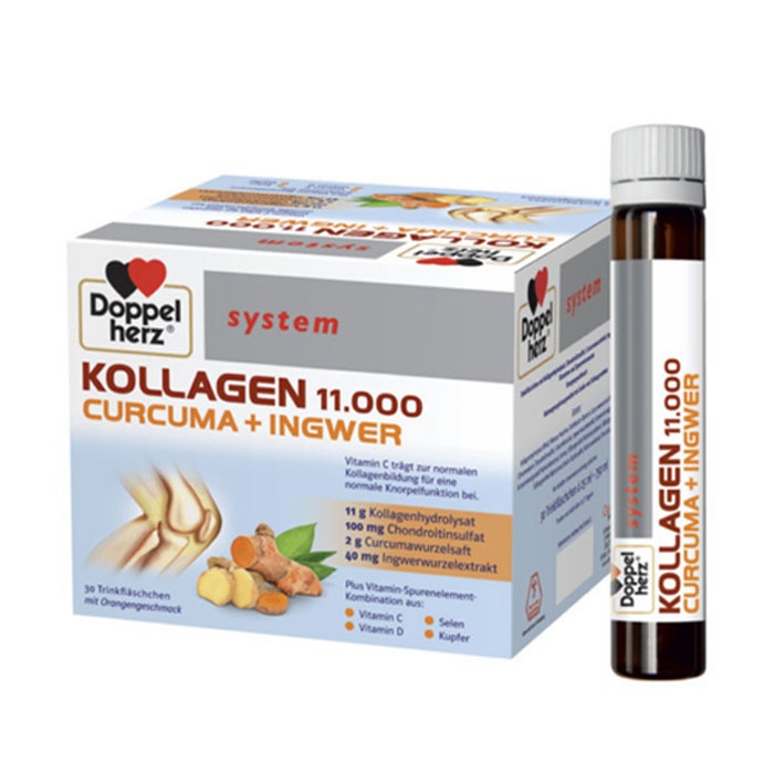 ДОПЕЛХЕРЦ СИСТЕМ КОЛАГЕН, КУРКУМА И ДЖИНДЖИФИЛ флакон 30 броя / DOPELHERTZ SISTEM COLLAGEN, CURCUMA AND INGWER