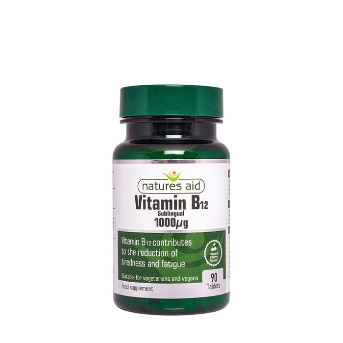 ВИТАМИН B12 сублингвални таблетки 90 броя / NATURES AID VITAMIN B12 sublingual tablets