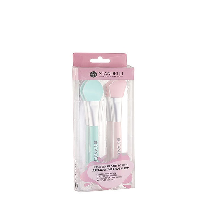 КОМПЛЕКТ ЧЕТКИ ЗА НАНАСЯНЕ НА МАСКА И СКРАБ ЗА ЛИЦЕ 2 броя / STANDELLI MASK FACE SCRUB BRUSH SET 2 pieces