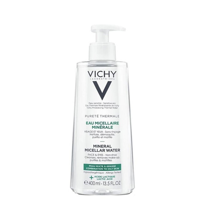 ВИШИ PURETE THERMALE МИНЕРАЛНА МИЦЕЛАРНА ВОДА ЗА СМЕСЕНА И МАЗНА КОЖА 400 мл. / VICHY PURETE THERMALE MINERAL MICELLAR WATER FOR COMBINATION TO OILY SKIN