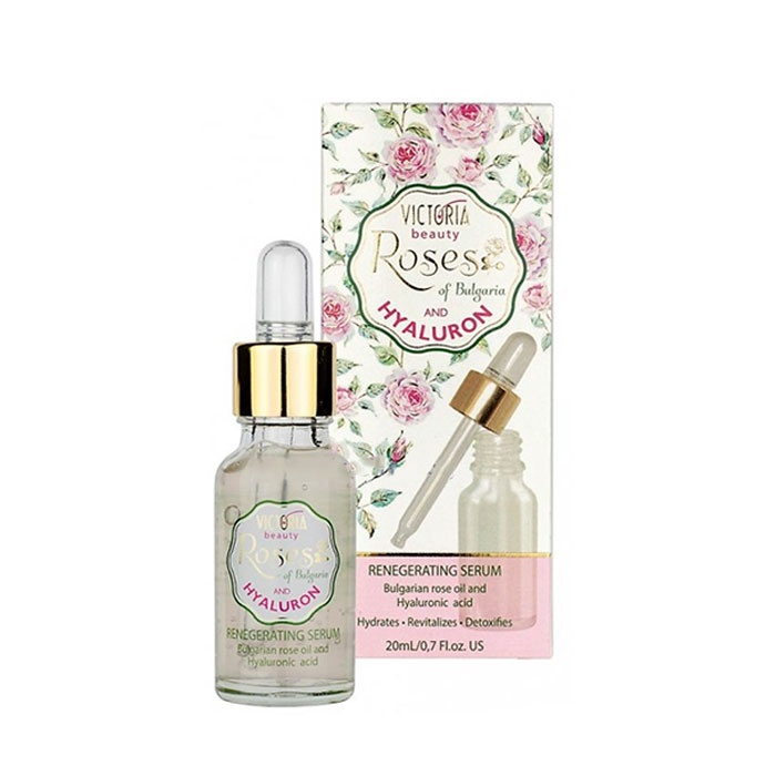 РЕГЕНЕРИРАЩ СЕРУМ С РОЗА И ХИАЛУРОН ВИКТОРИЯ БЮТИ 20 мл. / VICTORIA BEAUTY ROSES AND HYALURON RENEGERATING SERUM ROSE OIL AND HYALURONIC ACID