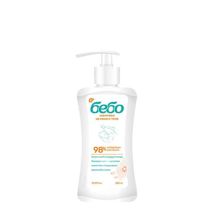 ШАМПОАН ЗА КОСА И ТЯЛО БЕБО 300 мл. / BEBO HAIR AND BODY BABY SHAMPOO